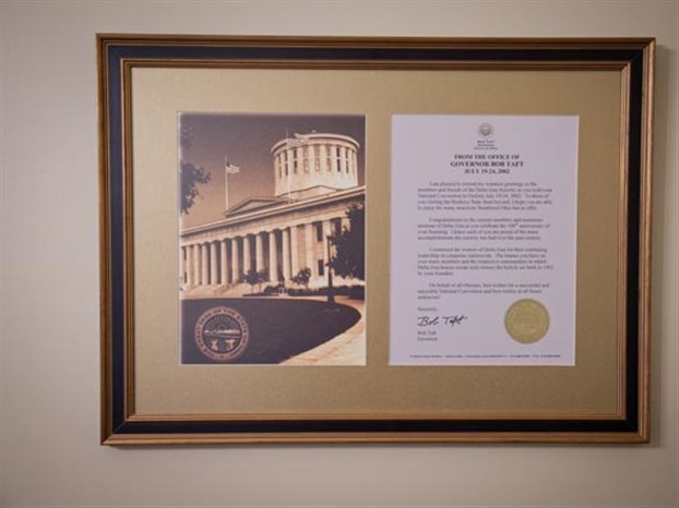 Plaque from Ohio Governor Bob Taft